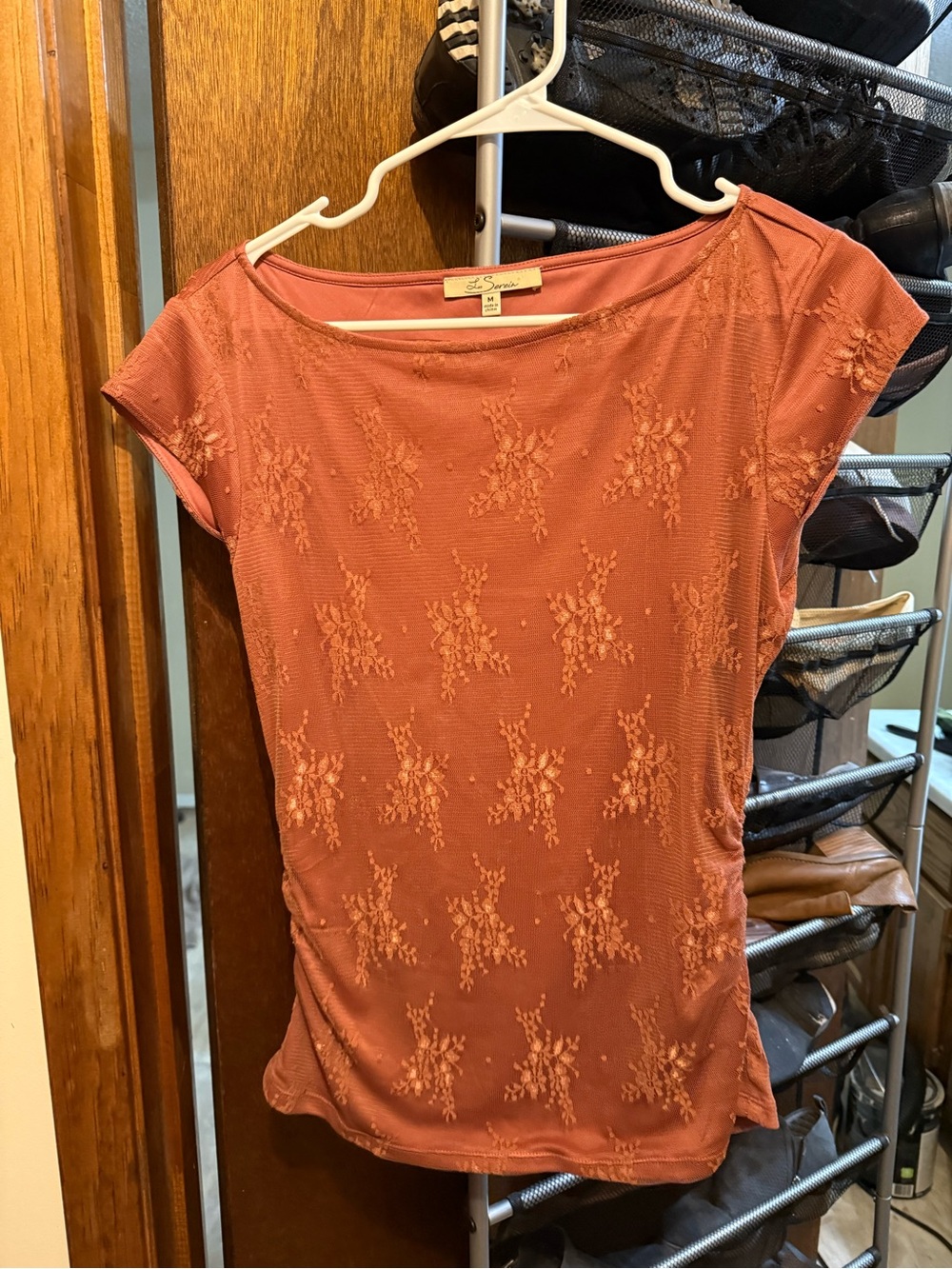 Sonoma Short-Sleeve Embroidered Rust Tee